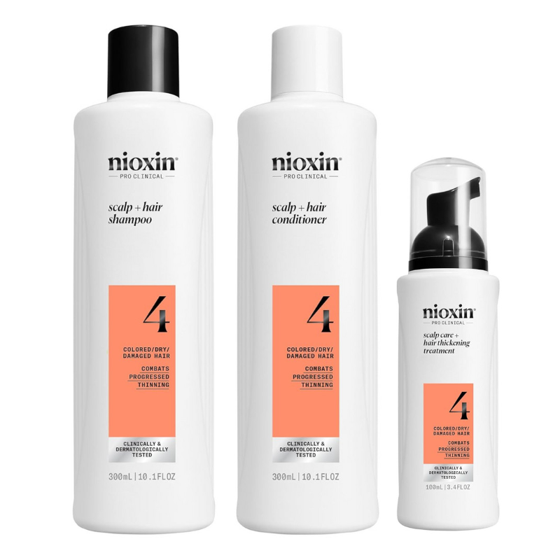 NIOXIN - SYSTEM 4 SHAMPOO 300 + ACONDICIONADOR 300ML + TRATAMIENTO 100ML - 1