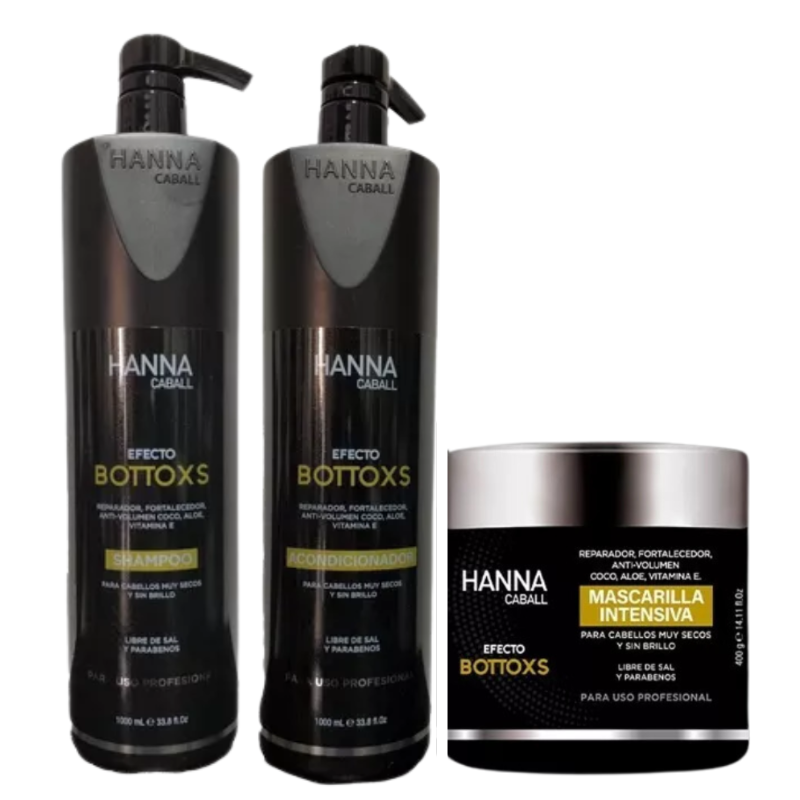 HANNA CABALL - TRIPACK EFECTO BOTOX SHAMPOO ACONDICIONADOR Y MASCARILLA - 1