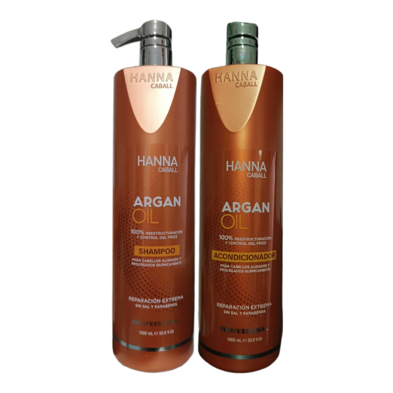HANNA CABALL - DUO ARGAN OIL SHAMPOO 1L ACONDICIONADOR 1L - 1