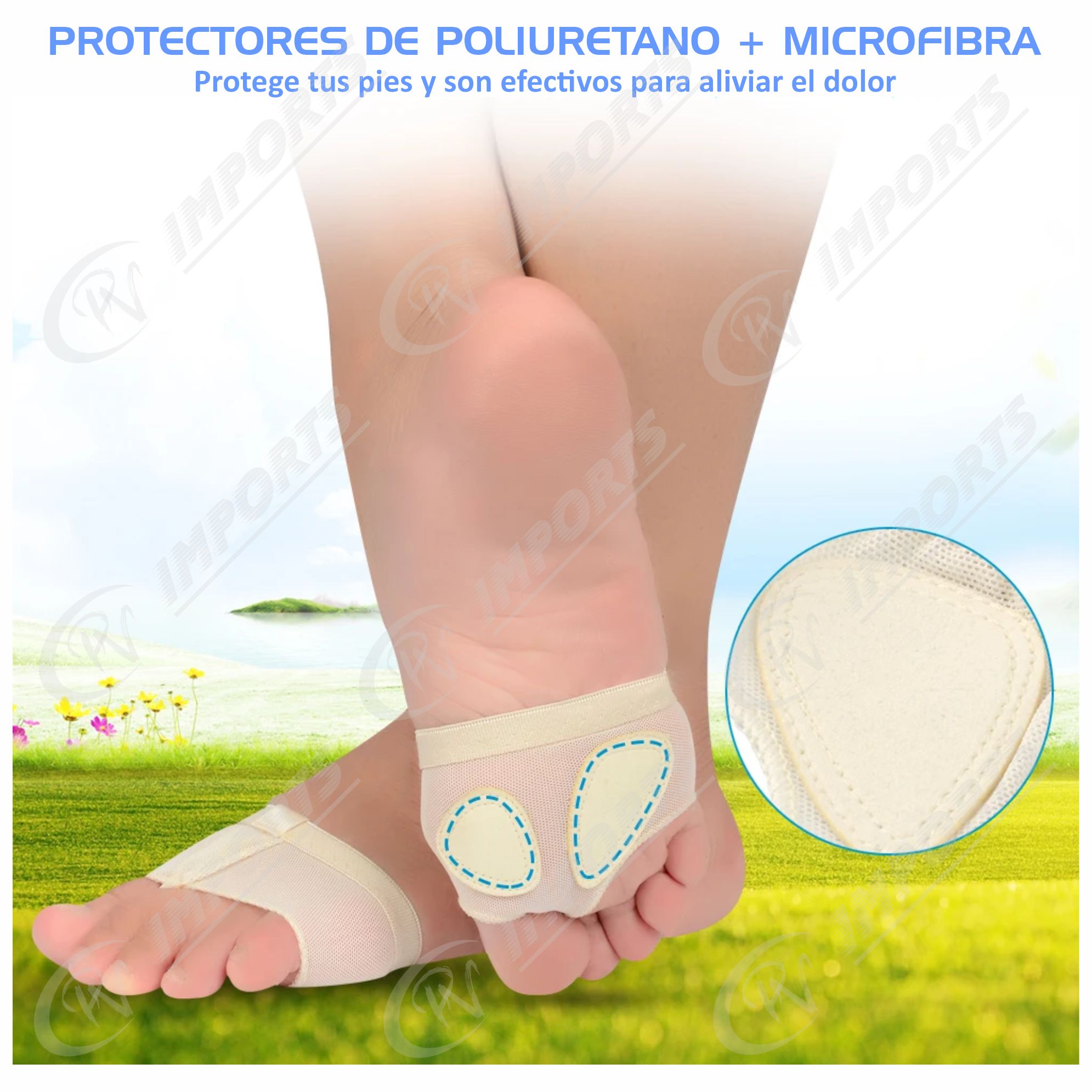 PACK MEDIAS UNISEX BEIGE METATARSIANOS PROTECTORES METATARSO BAILE BALLET DANZA PIE - 5