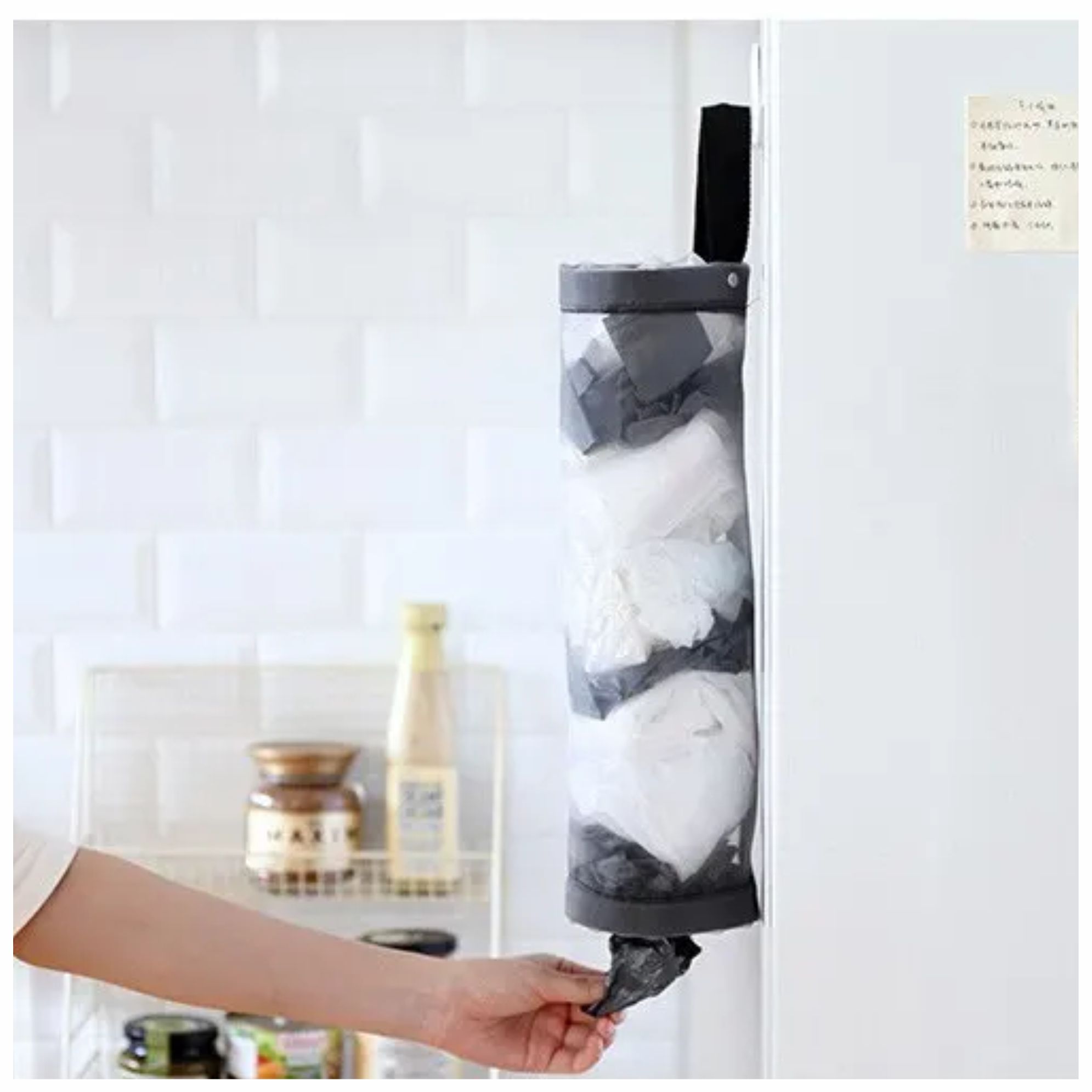 DISPENSADOR ORGANIZADOR DE BOLSAS RECICLADAS - GRANDE - GRIS - 1