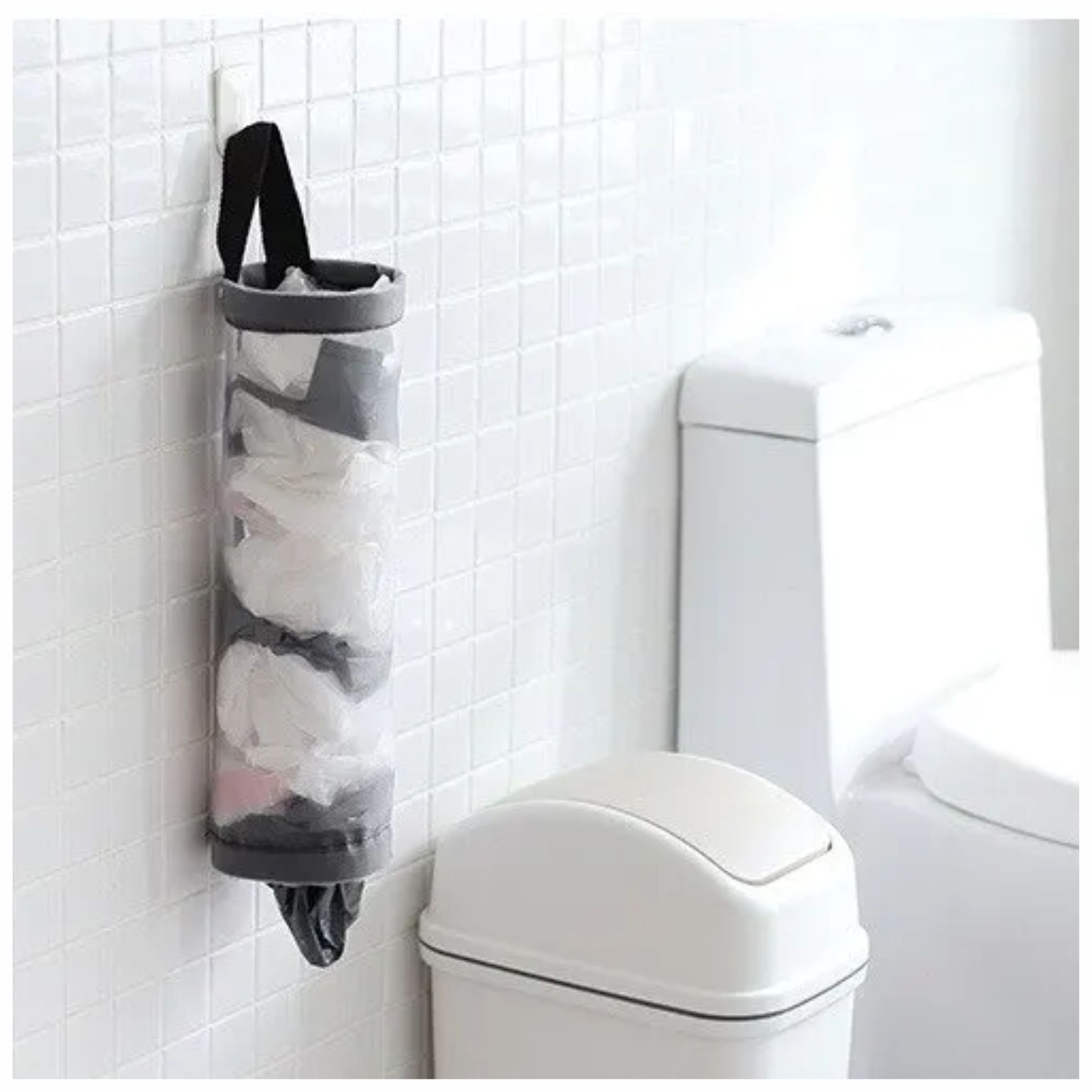 DISPENSADOR ORGANIZADOR DE BOLSAS RECICLADAS - GRANDE - GRIS - 2