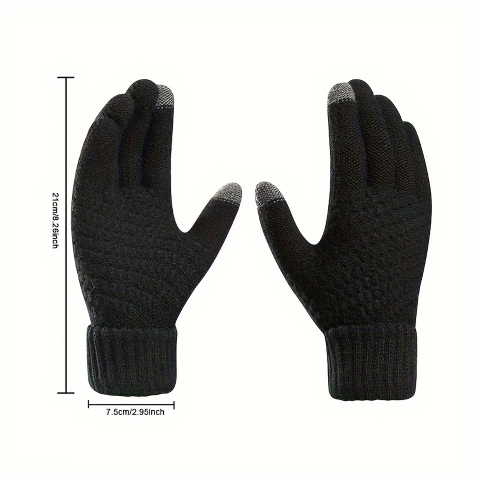 GUANTES INVIERNO FRIO UNISEX PREMIUM TÁCTIL TOUCH NEGRO - 3