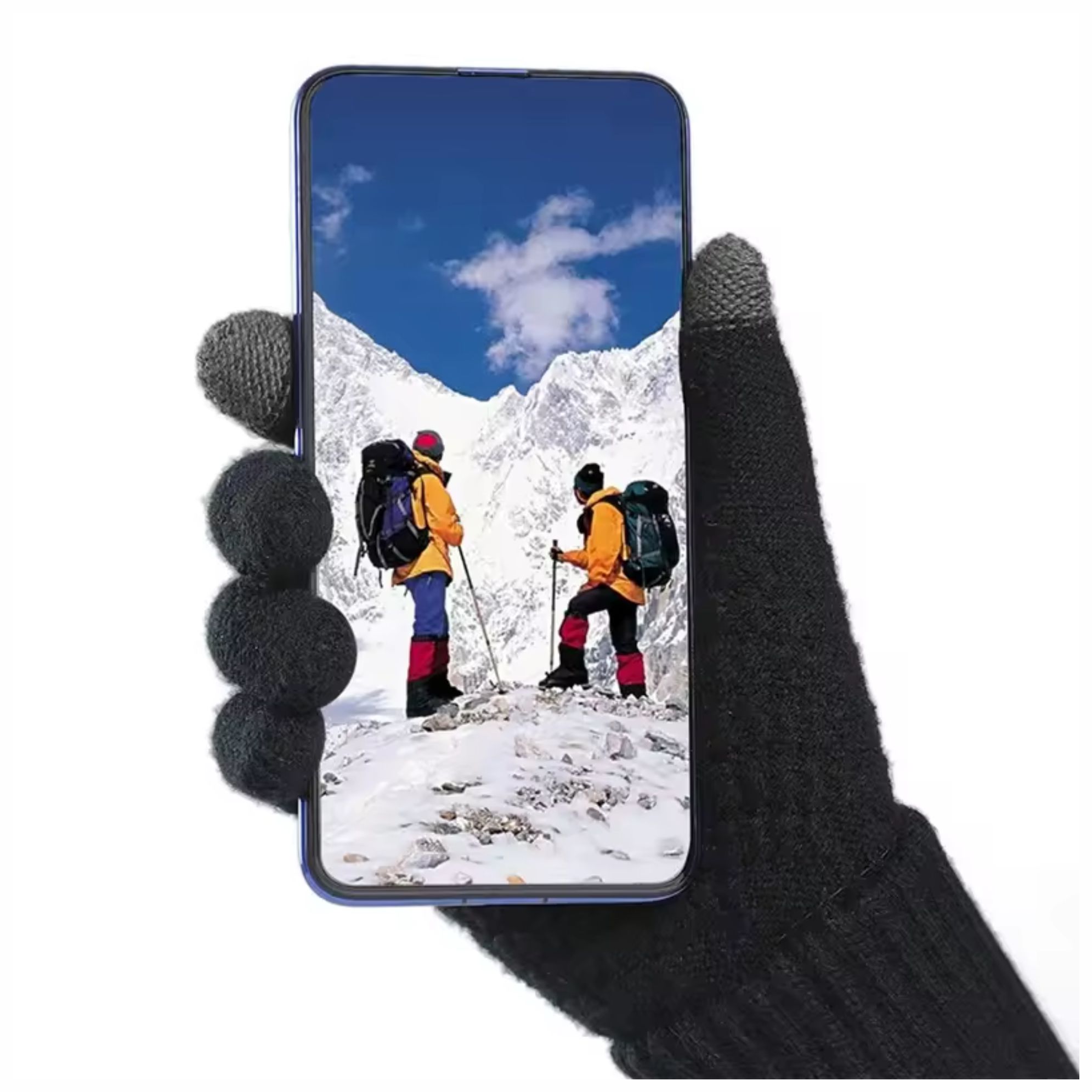 GUANTES INVIERNO FRIO UNISEX PREMIUM TÁCTIL TOUCH NEGRO - 5