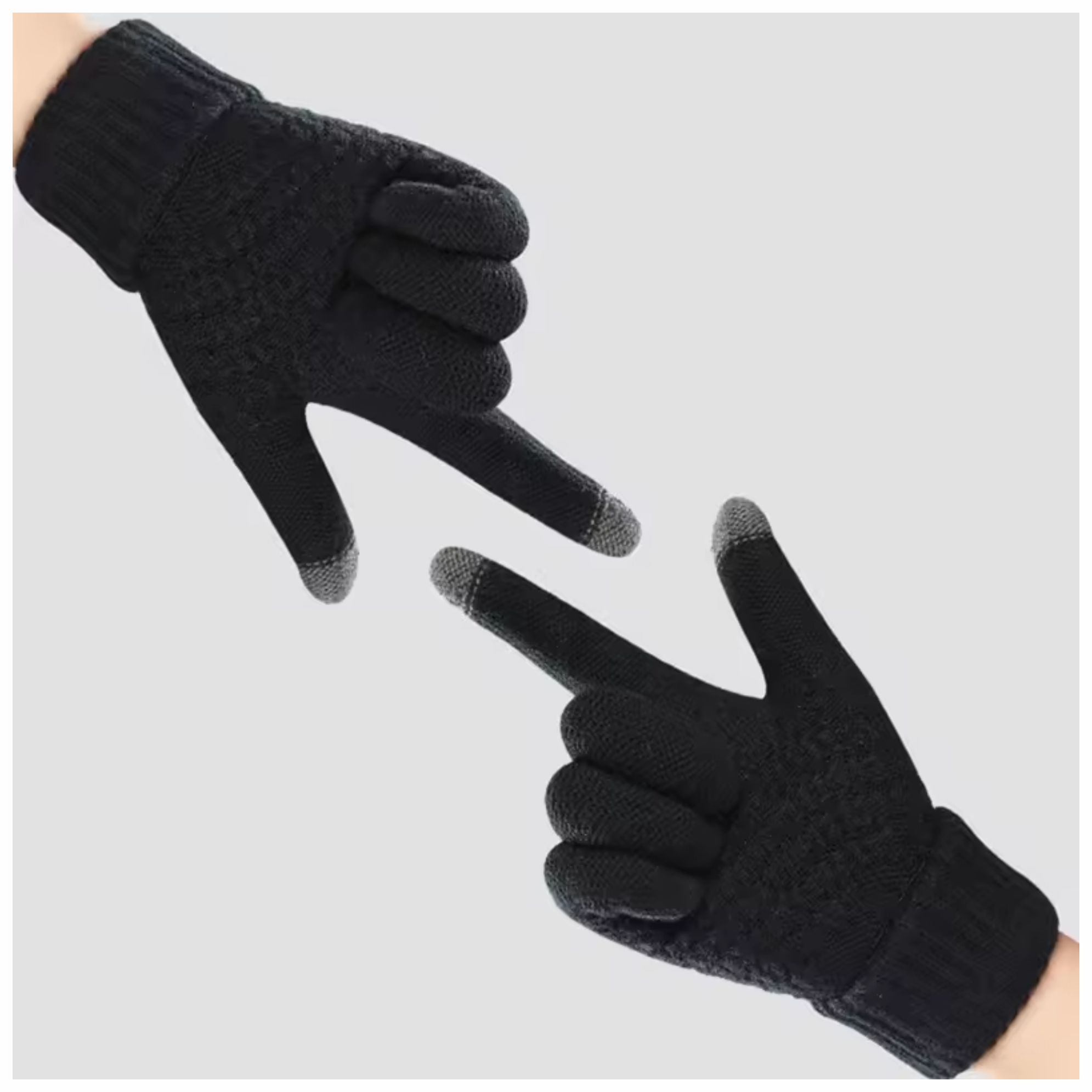 GUANTES INVIERNO FRIO UNISEX PREMIUM TÁCTIL TOUCH NEGRO - 6