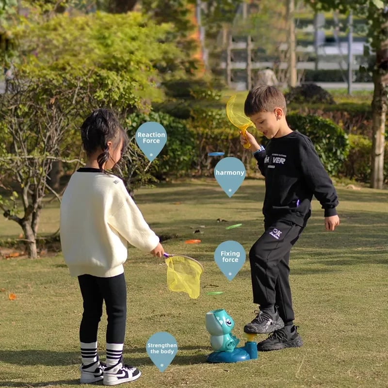 DISCOSAURIO DIVERTIDO LANZADOR DE DISCOS VOLADORES  PARA NIÑOS - 3