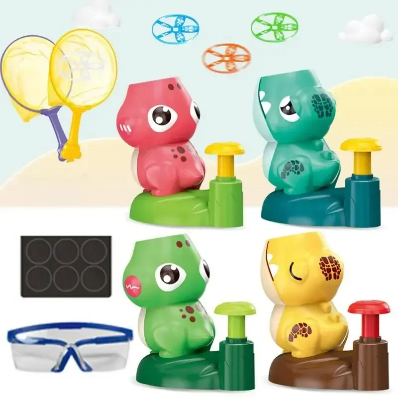 DISCOSAURIO DIVERTIDO LANZADOR DE DISCOS VOLADORES  PARA NIÑOS - 4