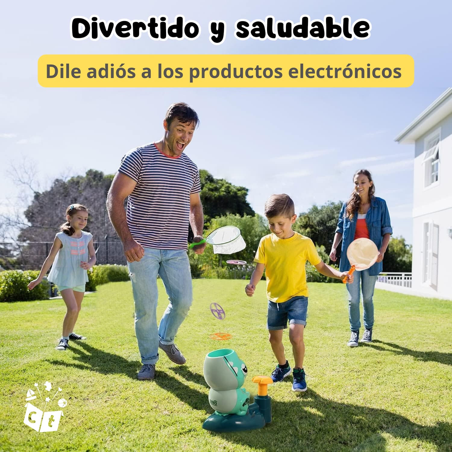 DISCOSAURIO DIVERTIDO LANZADOR DE DISCOS VOLADORES  PARA NIÑOS - 5
