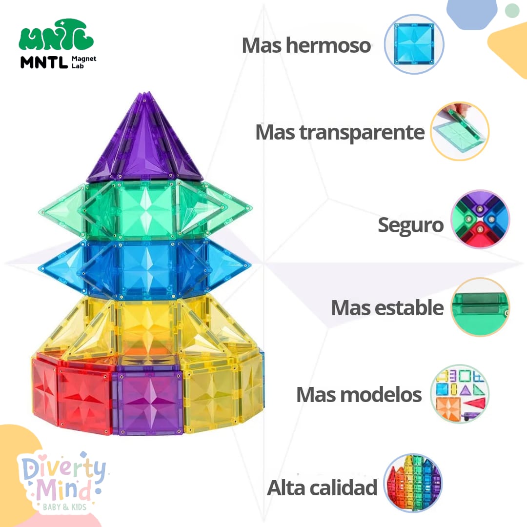 BLOQUES MAGNÉTICOS EDUCATIVOS MNTL DE 36 PIEZAS DISEÑO ESTRELLA - 3