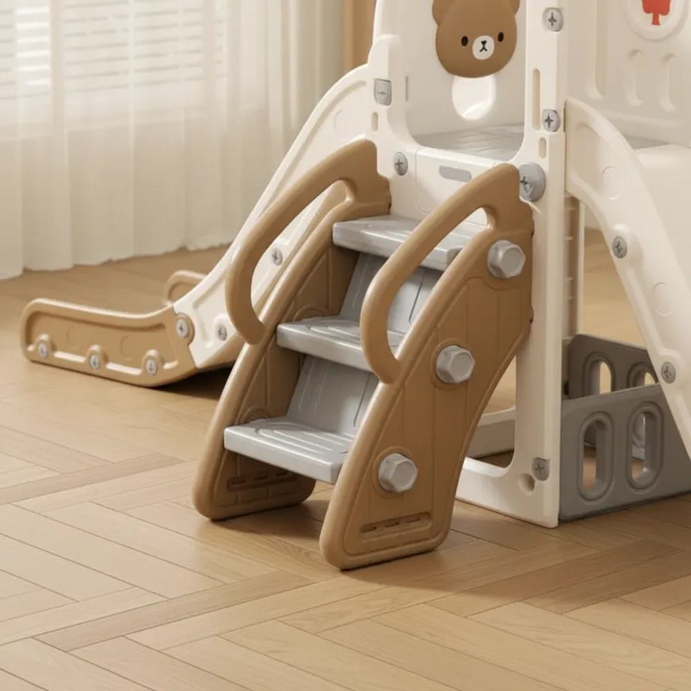 RESBALADERA OSO 4 EN 1 CON ESCALADOR, ESPACIO PARA JUGUETES, ARO DE BASQUET Y TELESCOPIO - 3