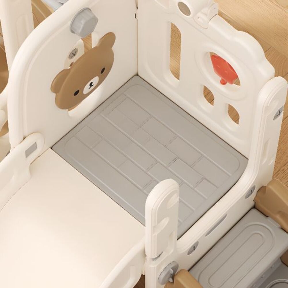 RESBALADERA OSO 4 EN 1 CON ESCALADOR, ESPACIO PARA JUGUETES, ARO DE BASQUET Y TELESCOPIO - 6