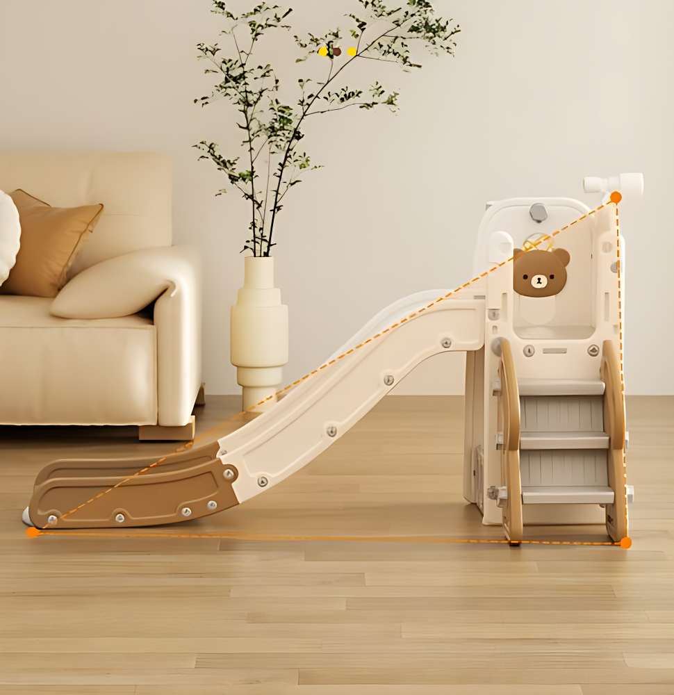 RESBALADERA OSO 4 EN 1 CON ESCALADOR, ESPACIO PARA JUGUETES, ARO DE BASQUET Y TELESCOPIO - 7