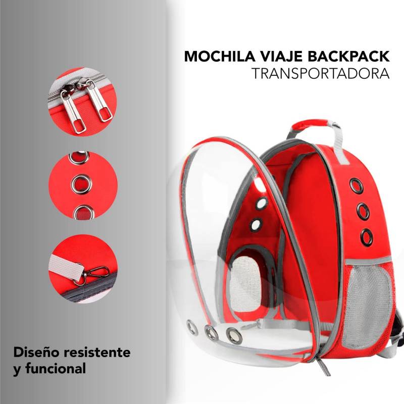 MOCHILA TRANSPORTADORA DE MASCOTAS PERROS Y GATOS - 2