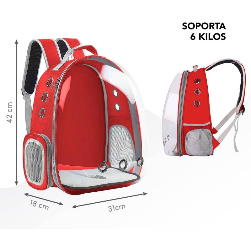 MOCHILA TRANSPORTADORA DE MASCOTAS PERROS Y GATOS - 3