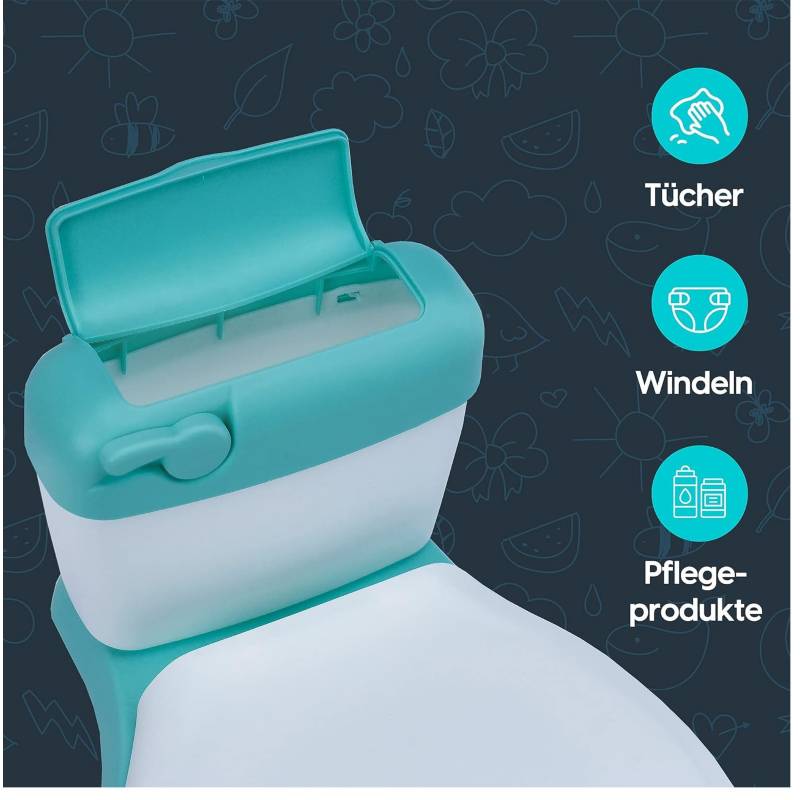 ASIENTO PORTÁTIL ORINAL INODORO DE ENTRENAMIENTO CELESTE PARA NIÑOS - 4
