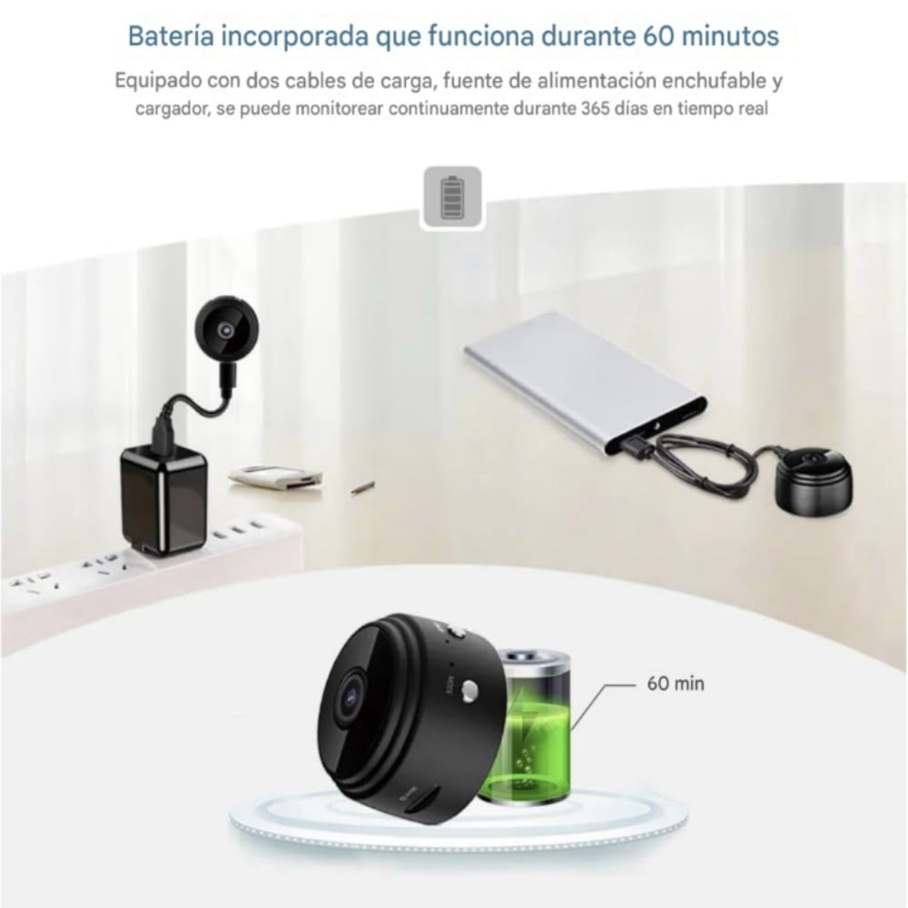 MINI CÁMARA A9 HOME CON CUBIERTA TRASERA MAGNÉTICA - 3