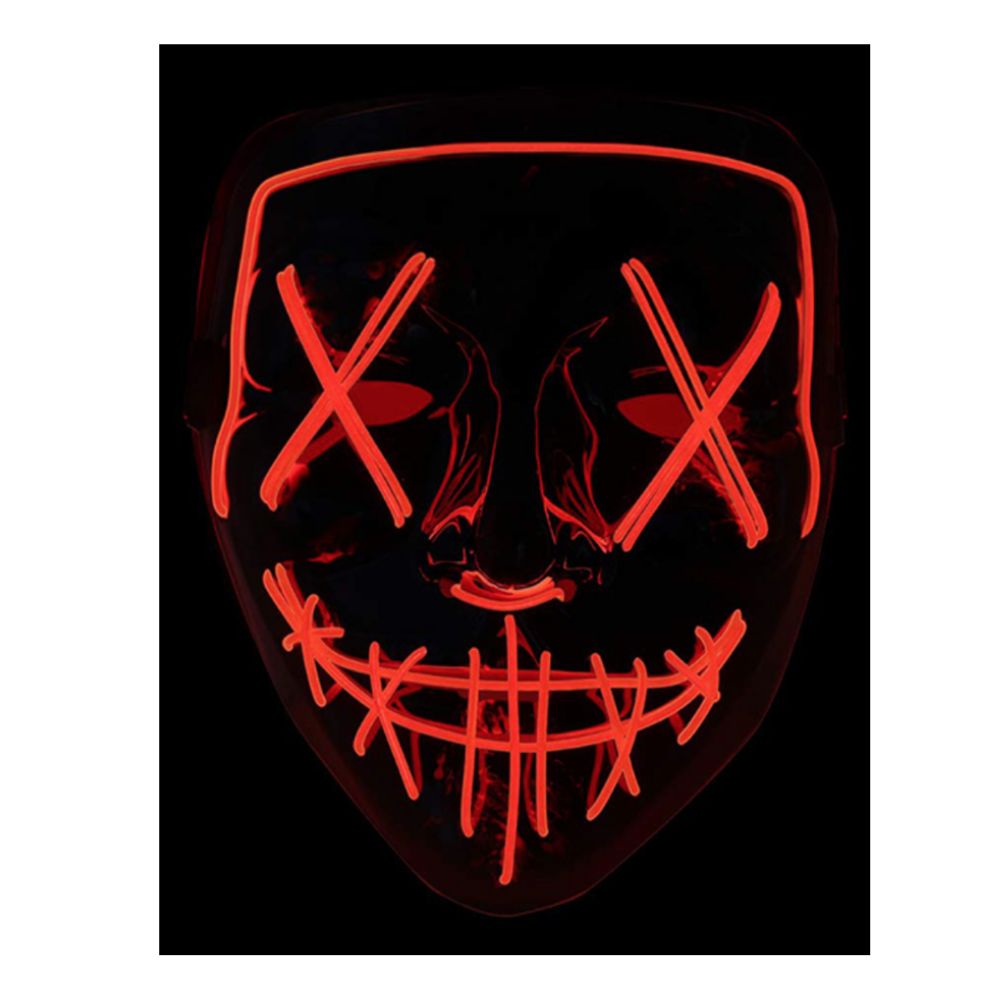 MÁSCARA DE HALLOWEEN CON LUZ LED ROJA - 2