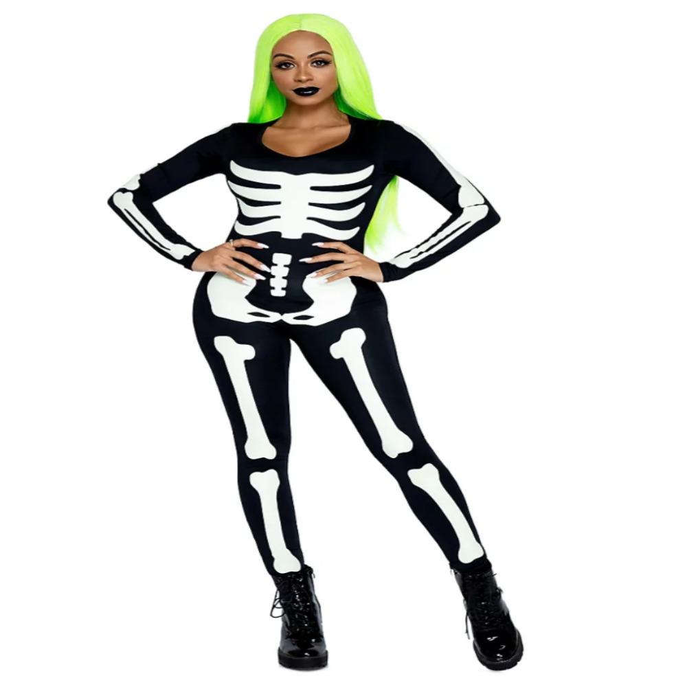 TRAJE DE ESQUELETO SPANDEX BRILLA EN LA OSCURIDAD - 1
