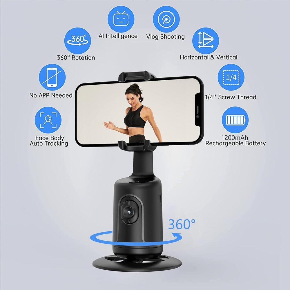 TRÍPODE DE SEGUIMIENTO FACIAL AUTOMÁTICO, ROTACIÓN DE 360° - 5