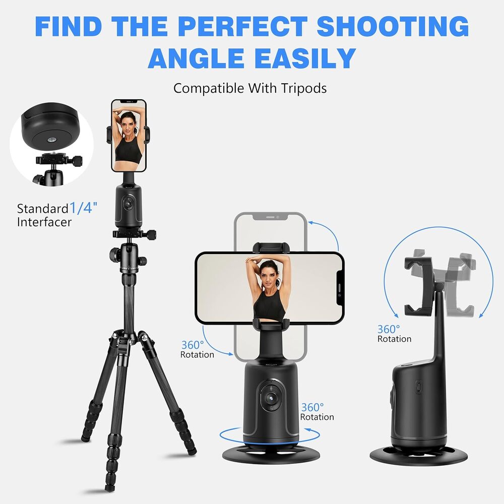 TRÍPODE DE SEGUIMIENTO FACIAL AUTOMÁTICO, ROTACIÓN DE 360° - 6