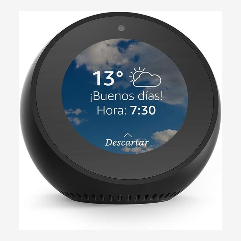 ECHO SPOT CON ALEXA RELOJ DESPERTADOR INTELIGENTE NEGRO - 1