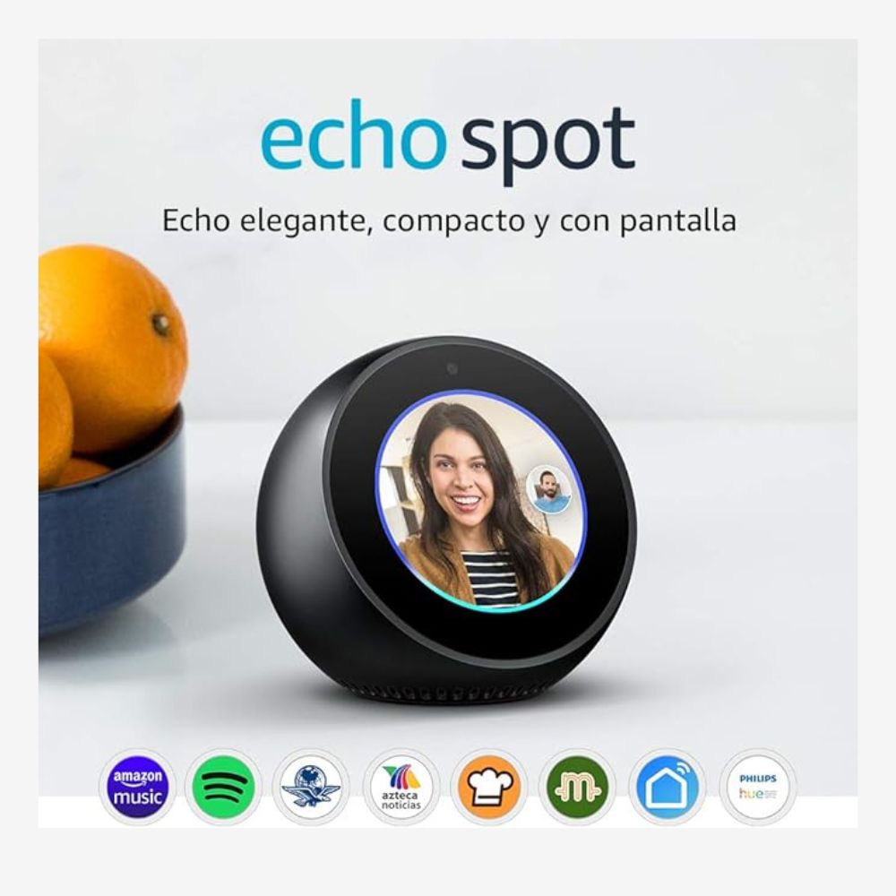 ECHO SPOT CON ALEXA RELOJ DESPERTADOR INTELIGENTE NEGRO - 4