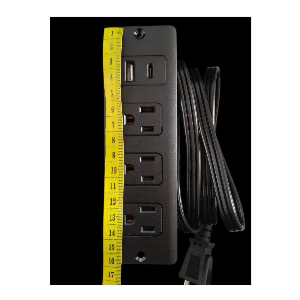 TOMACORRIENTE EMPOTRADA PARA ESCRITORIO 3 TOMAS 1 TIPO C Y USB - 2