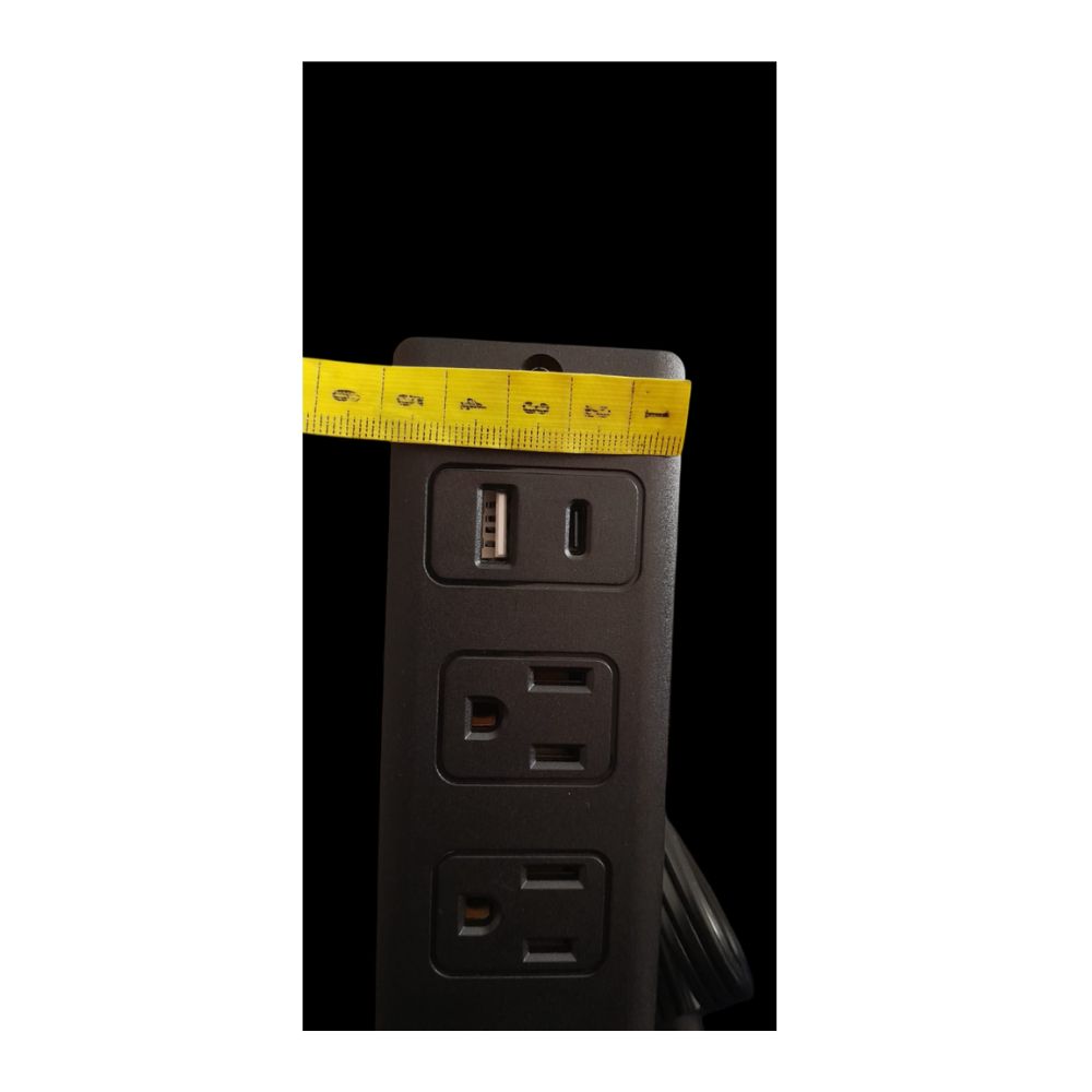 TOMACORRIENTE EMPOTRADA PARA ESCRITORIO 3 TOMAS 1 TIPO C Y USB - 4