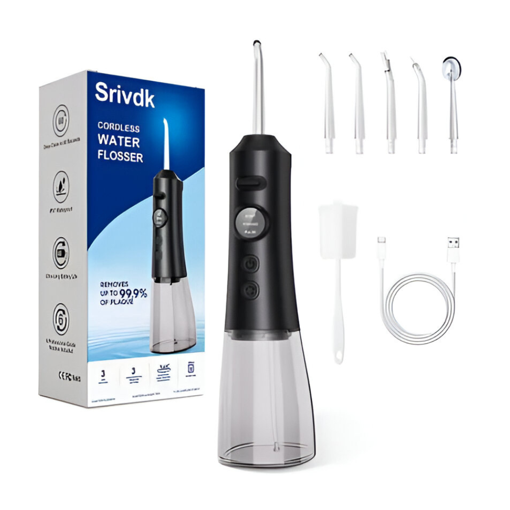 IRRIGADOR DENTAL ELÉCTRICO PORTÁTIL, 6 BOQUILLAS CARGA USB - 1