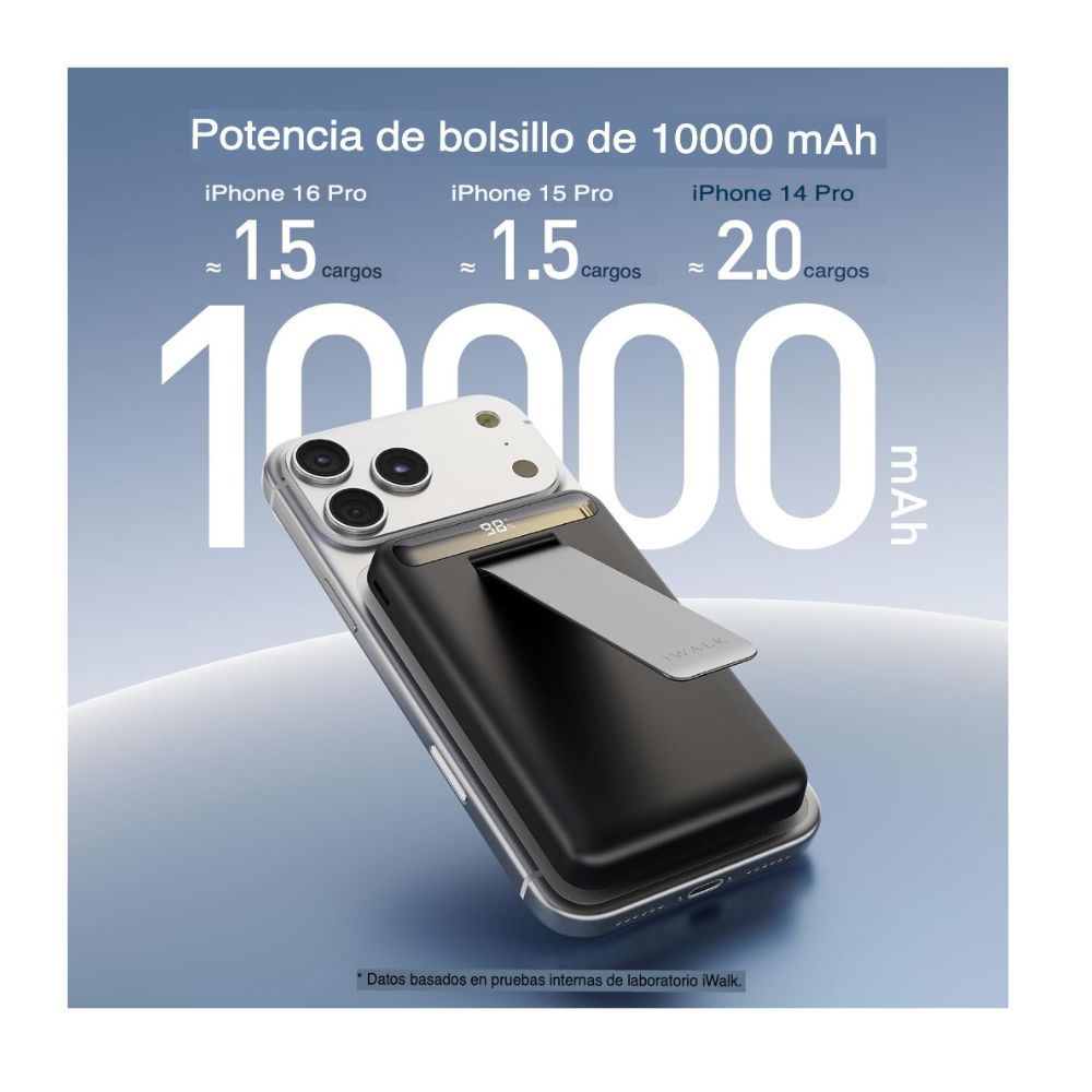 BATERÍA MAGSAFE IWALK 10K CON STAND PARA IPHONE 12 AL 16 - 3