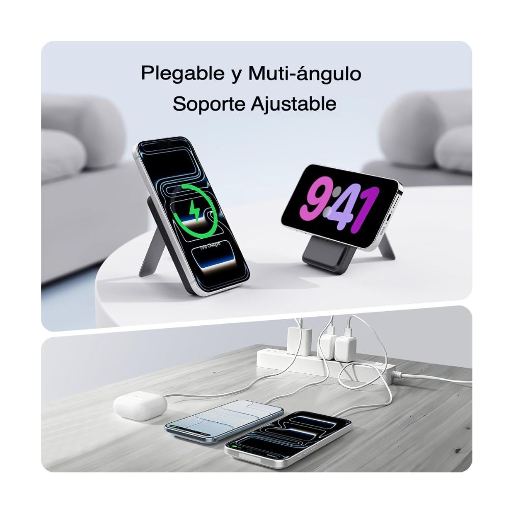BATERÍA MAGSAFE IWALK 10K CON STAND PARA IPHONE 12 AL 16 - 7