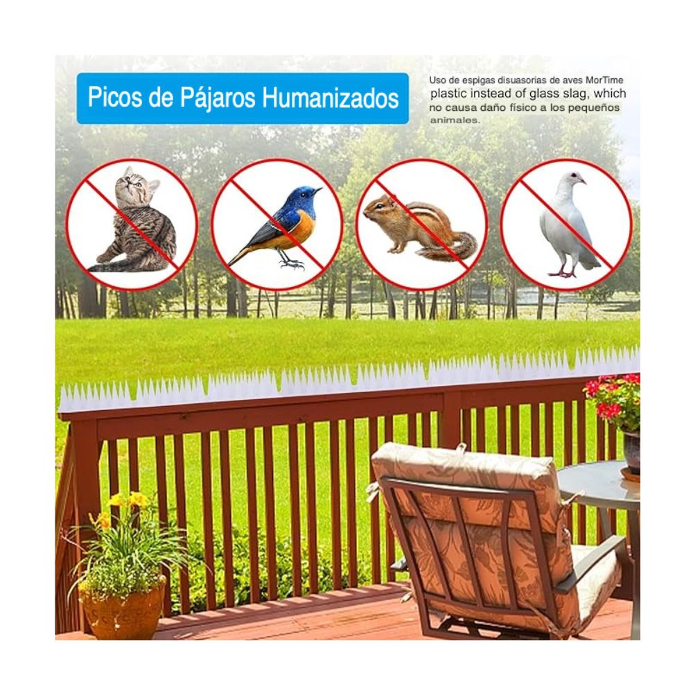 KIT 12 PÚAS ANTIPÁJAROS EXTERIOR – 5.4 METROS TOTALES - 4