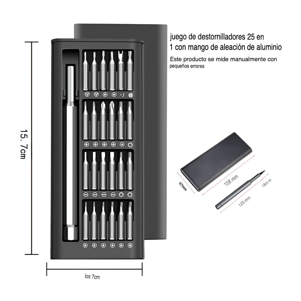 JUEGO DE 25 MINI DESTORNILLADORES DE PRECISIÓN MAGNÉTICOS PREMIUM - 3