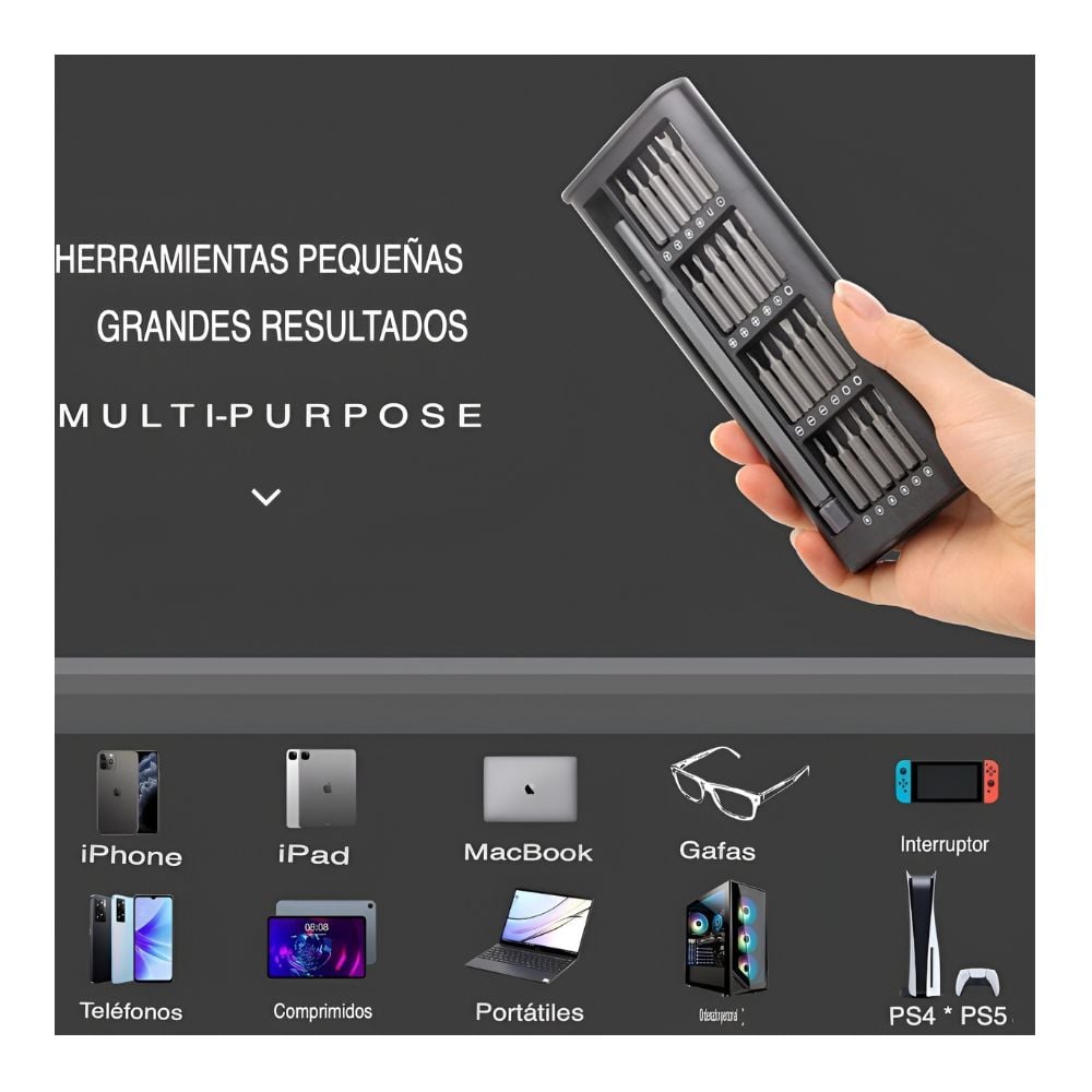 JUEGO DE 25 MINI DESTORNILLADORES DE PRECISIÓN MAGNÉTICOS PREMIUM - 6