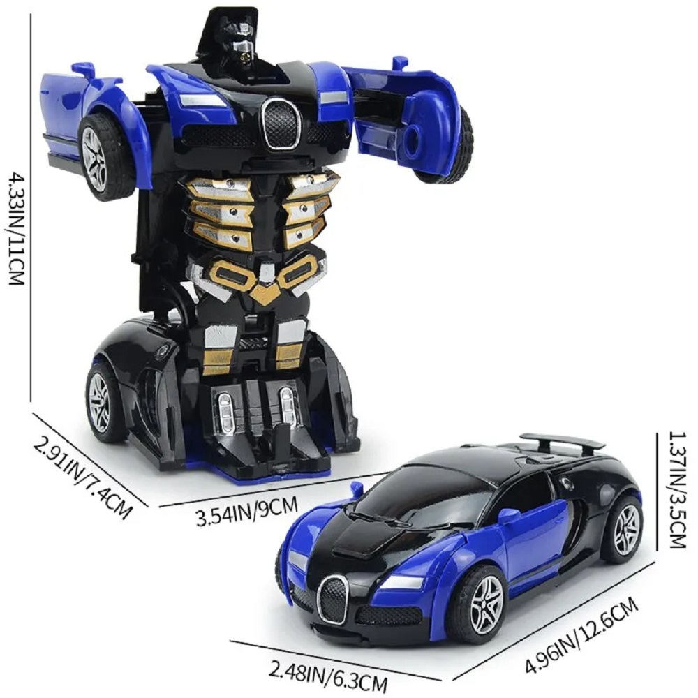 MINI ROBOT TRANSFORMER EN AUTO EN UN CLIC NIÑOS JUGUETE REGALO CUMPLEAÑOS DÍA DEL NIÑO - 4