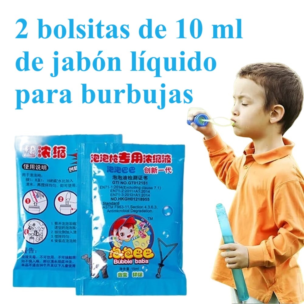 LANZADOR COHETE DE BURBUJAS AUTOMÁTICA LUZ 40 AGUJEROS NIÑOS JUGUETE REGALO NAVIDAD DÍA DEL NIÑO GENIEKA - 5