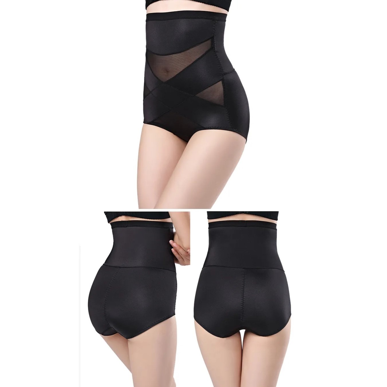 FAJA MOLDEADORA MUJER NEGRO VELFORM DE CINTURA SIN COSTURAS ROPA INTERIOR COMPRESIÓN GENIEKA - 5