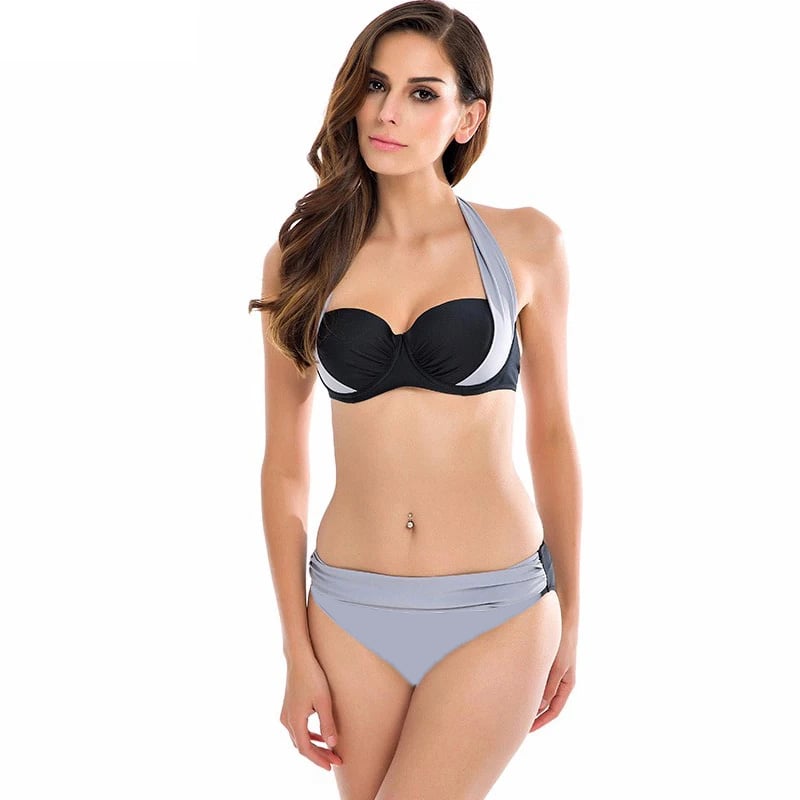 BIKINI PUSH UP MUJER GENIEKA NEGRO POOL PART SEXY PLAYA - 3