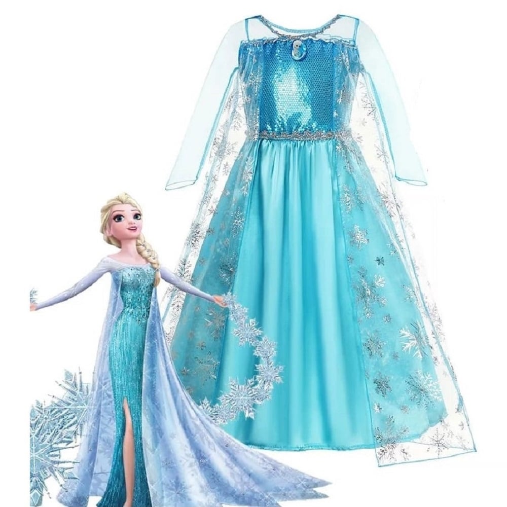 DISFRAZ NIÑA GENIEKA CELESTE REINA DE LAS NIEVES VESTIDO FROZEN ELSA BEBÉ HALLOWEEN FIESTA JUEGO - 1