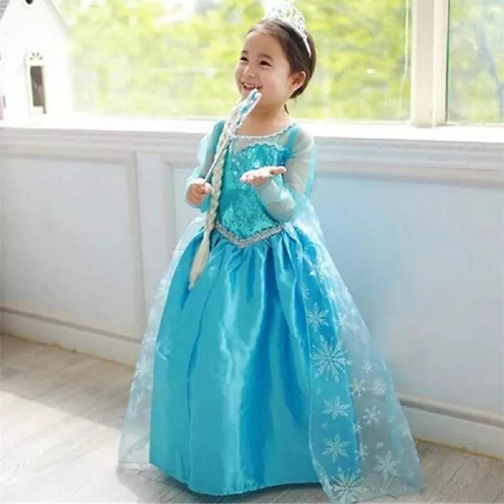 DISFRAZ NIÑA GENIEKA CELESTE REINA DE LAS NIEVES VESTIDO FROZEN ELSA BEBÉ HALLOWEEN FIESTA JUEGO - 4