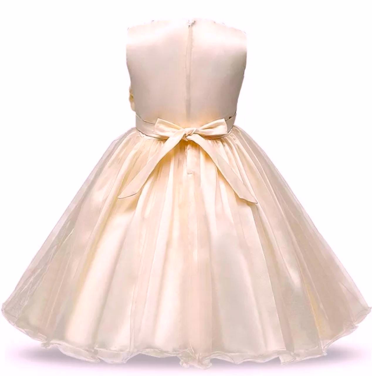 VESTIDO MIDI BEBÉ NIÑA GENIEKA MELÓN LITTLE GIRL GOLDEN DORADO CUMPLEAÑOS BAUTIZO FIESTA - 5