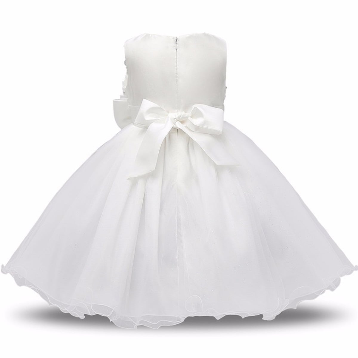 VESTIDO BEBÉ NIÑA GENIEKA BLANCO LITTLE GIRL WHITE BAUTIZO CUMPLEAÑOS FIESTA - 2