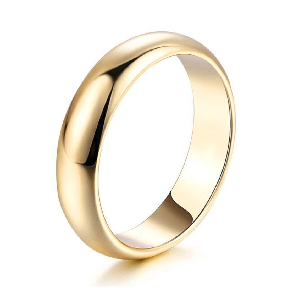 ARO DE MATRIMONIO MUJER GENIEKA CLASSIC BAÑADO EN ORO 18K ANILLOS NOVIOS BODAS ALIANZAS ANIVERSARIO - 1