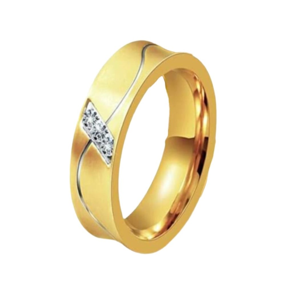 ARO DE MATRIMONIO MUJER GENIEKA PASSIONATE BAÑADO EN ORO 18K ANILLOS NOVIOS BODAS ALIANZAS ANIVERSARIO - 1
