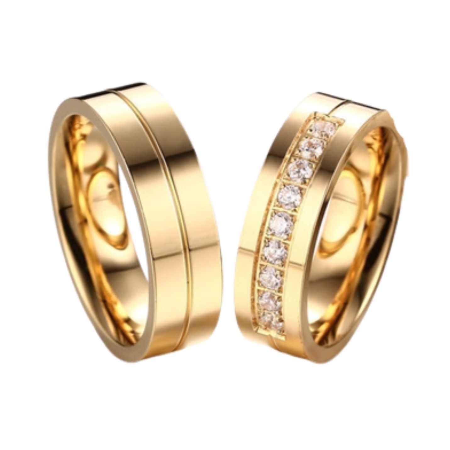 ARO DE MATRIMONIO MUJER GENIEKA DIAMONDS DREAM BAÑADO EN ORO 18K ANILLOS NOVIOS BODAS ALIANZAS ANIVERSARIO - 3