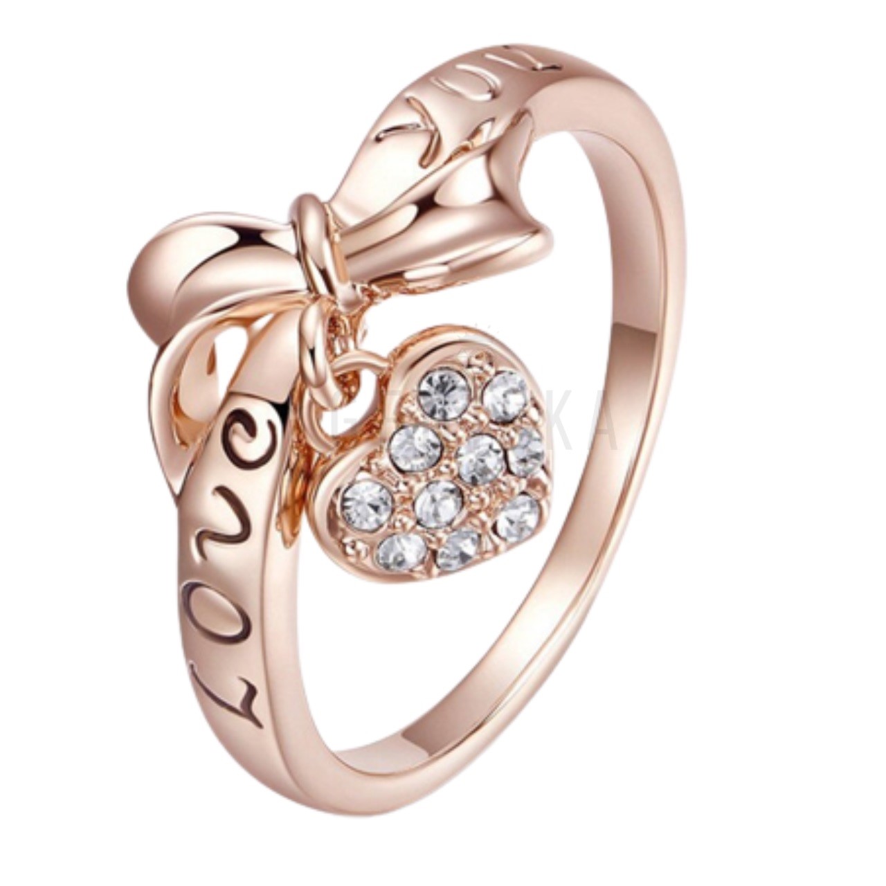ANILLO DE COMPROMISO GENIEKA LOVE YOU BAÑADO EN ORO 18K NOVIA ANIVERSARIO SAN VALENTIN - 1