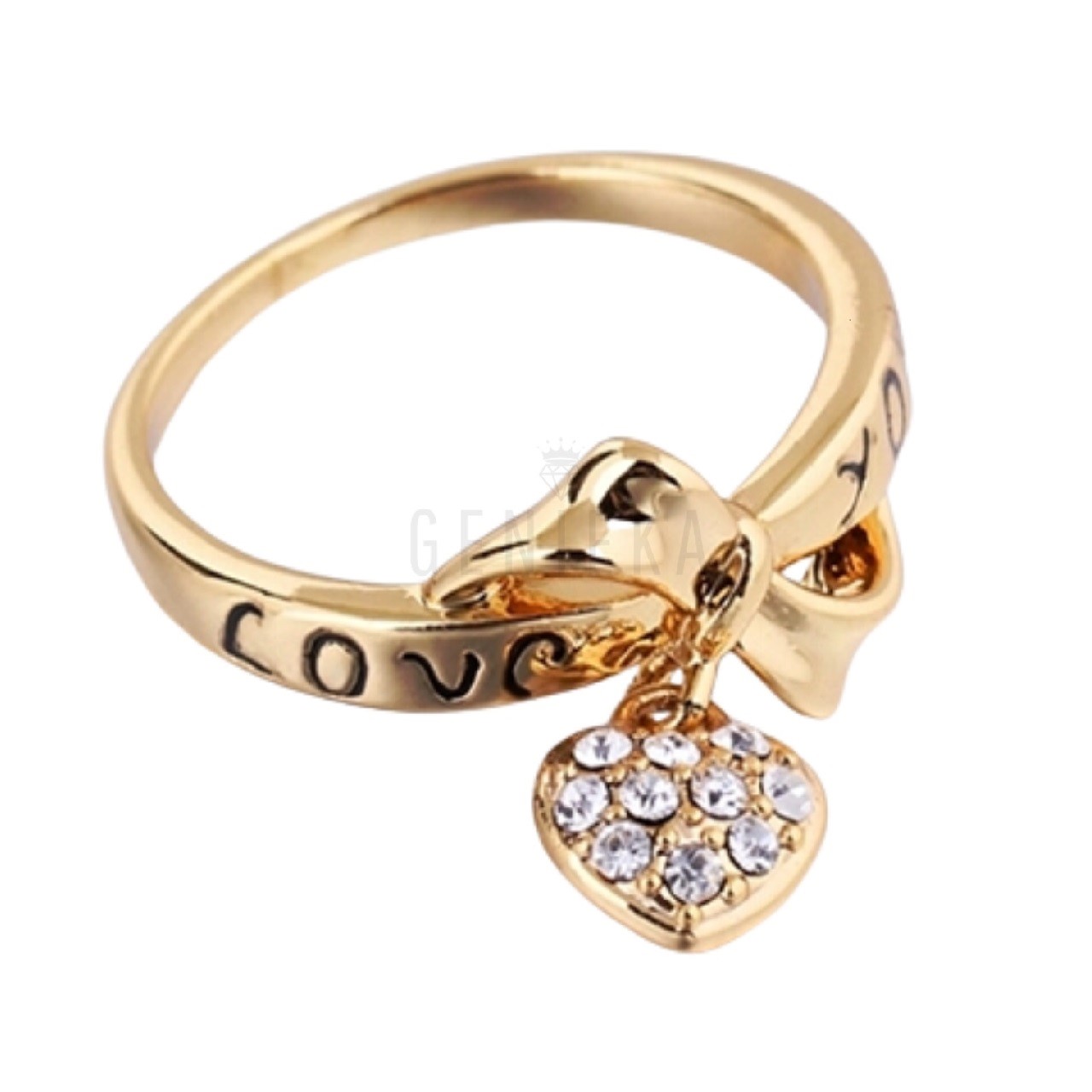 ANILLO DE COMPROMISO GENIEKA LOVE YOU BAÑADO EN ORO 18K NOVIA ANIVERSARIO SAN VALENTIN - 2