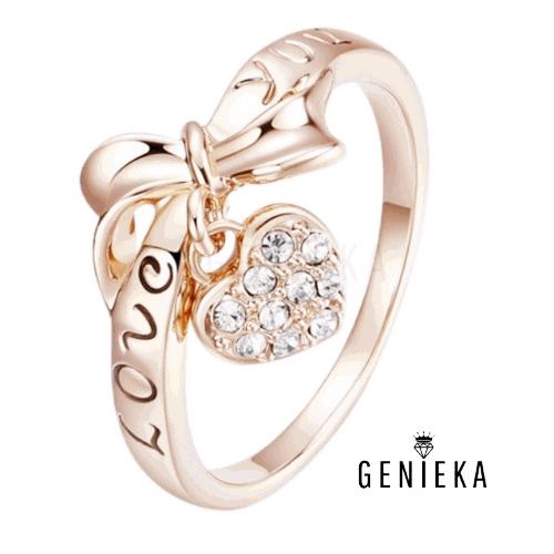 ANILLO DE COMPROMISO GENIEKA LOVE YOU BAÑADO EN ORO 18K NOVIA ANIVERSARIO SAN VALENTIN - 5