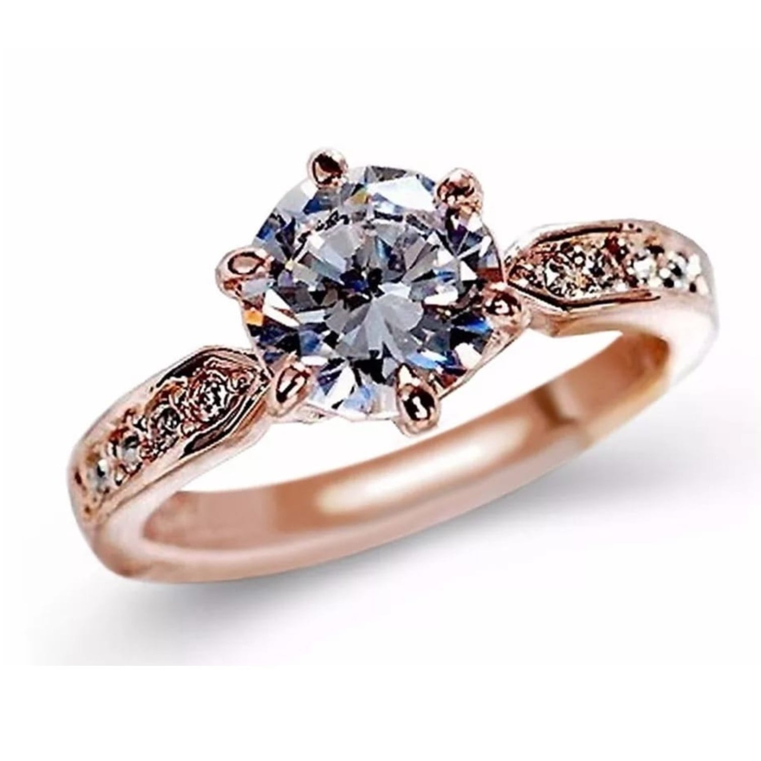 ANILLO DE COMPROMISO GENIEKA IMPERIAL DELUXE BAÑADO EN ORO 18K NOVIA ANIVERSARIO SAN VALENTIN - 1