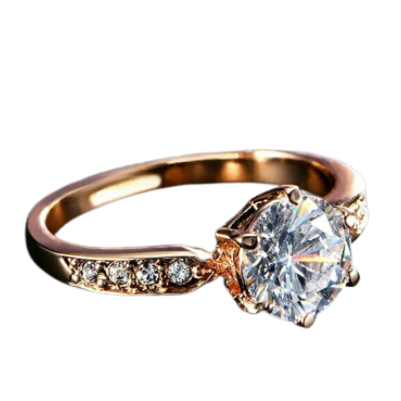 ANILLO DE COMPROMISO GENIEKA IMPERIAL DELUXE BAÑADO EN ORO 18K NOVIA ANIVERSARIO SAN VALENTIN - 5
